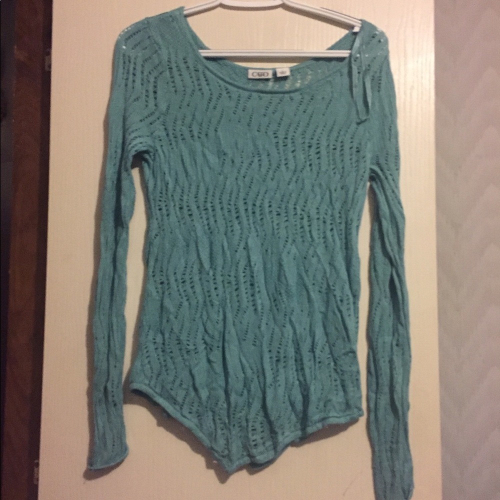 Cato woven long sleeve teal shirt size large